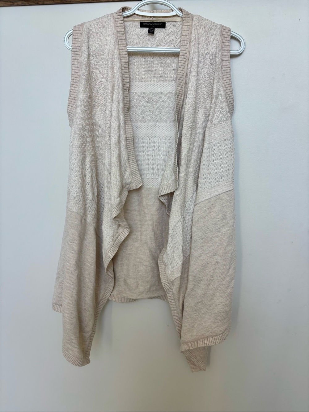 Banana Republic Cream Open-Front Knit Cardigan, size XS